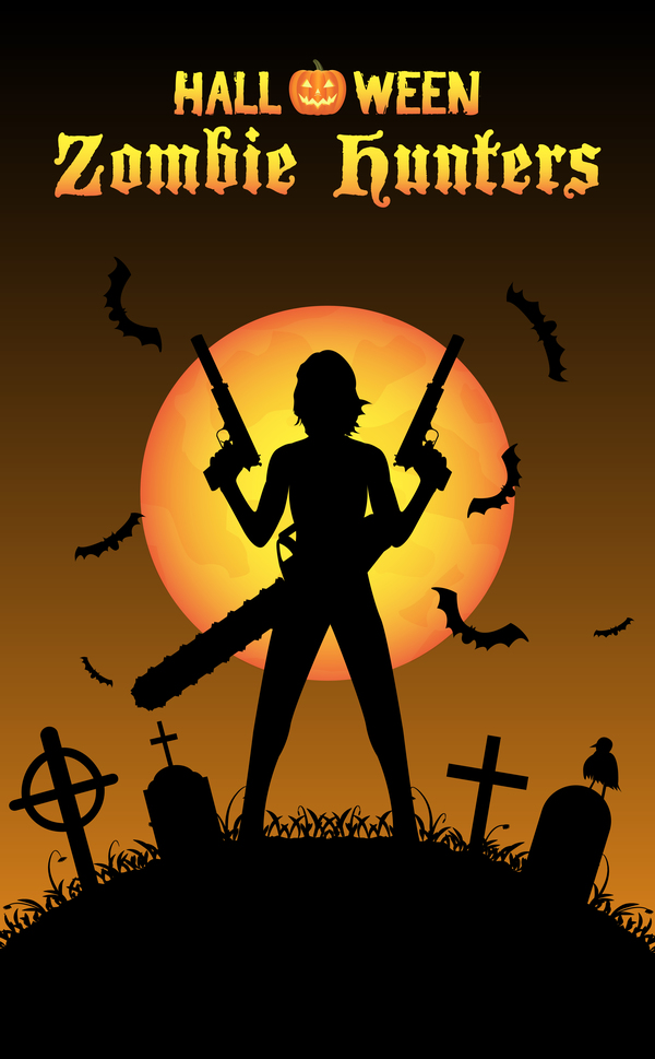 zombie poster hunters halloween 