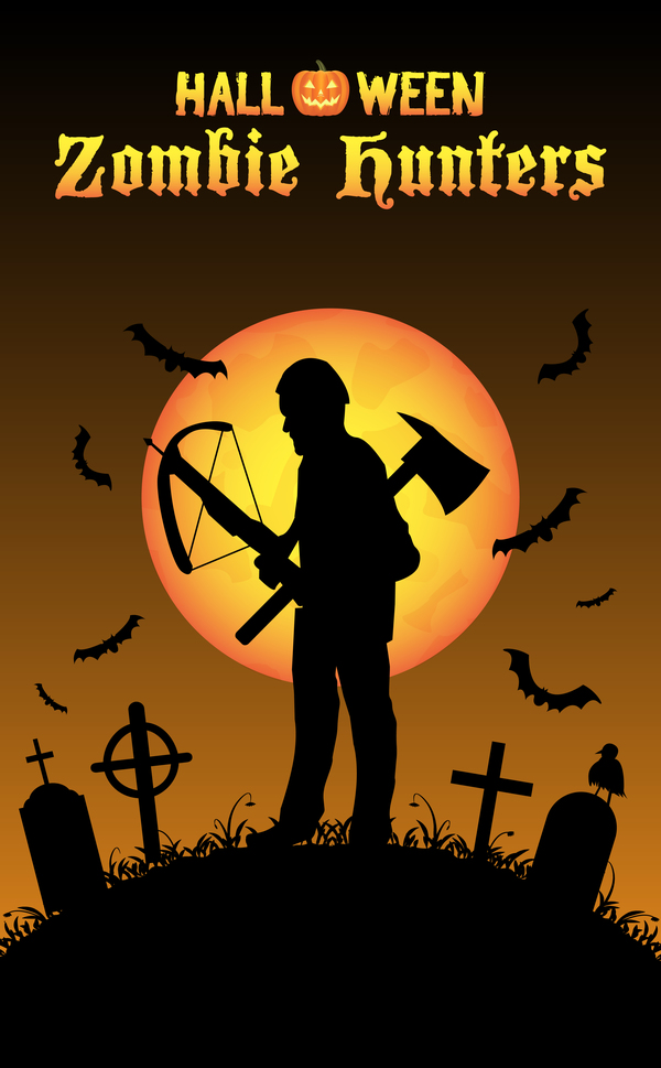 zombie poster hunters halloween 
