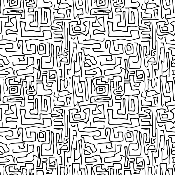 white seamless pattern lines hand drawn black 