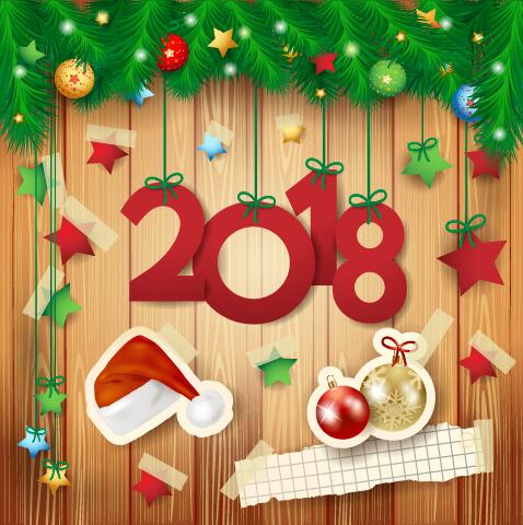 year new happy decorative 2018 