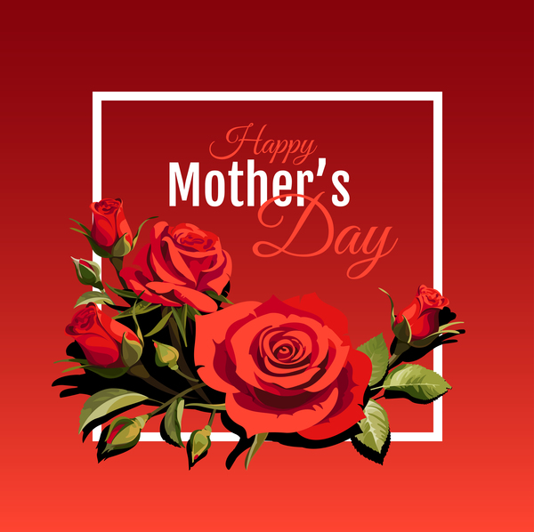 red Mother's happy day card 
