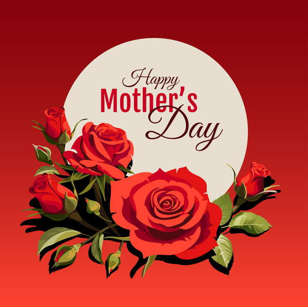 red Mother's happy day card 