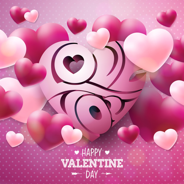 valentine shape pattern heart dot Cricle card 