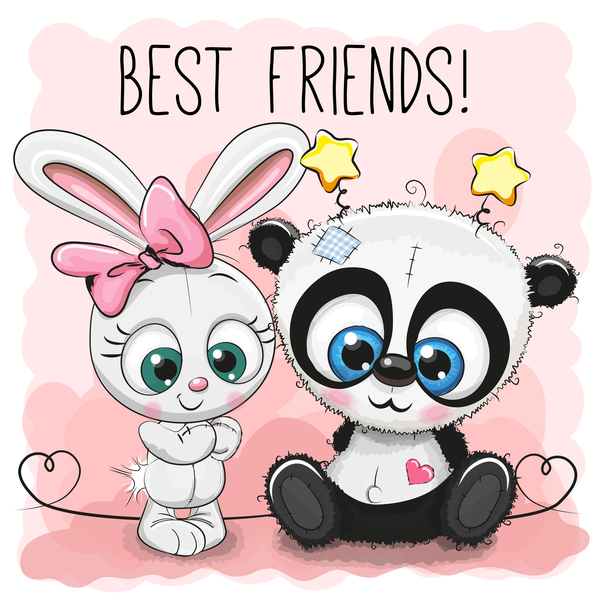 panda heart cute cartoon 