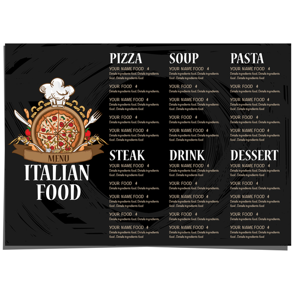 menu italian food 
