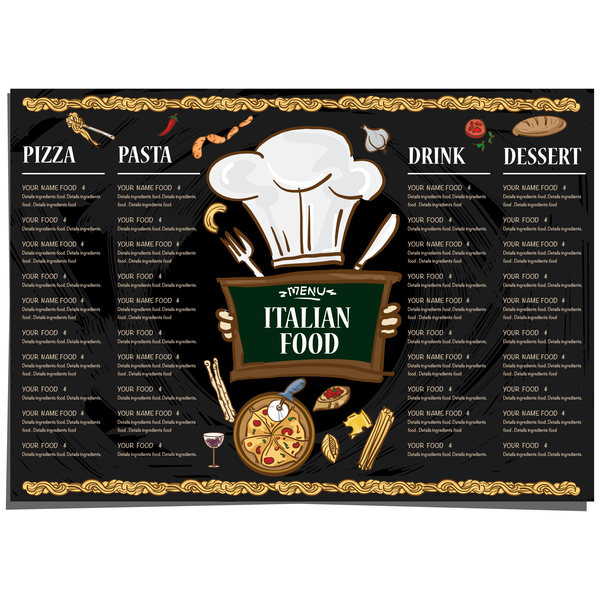 menu italian food 