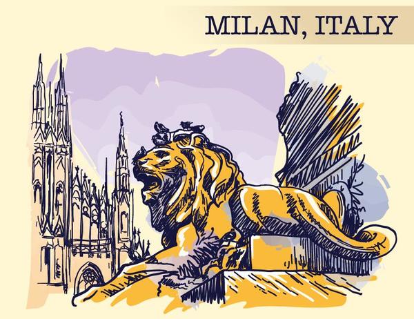 sketch Milan Italy 