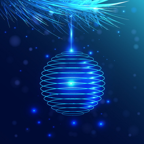lines decor christmas blue ball 