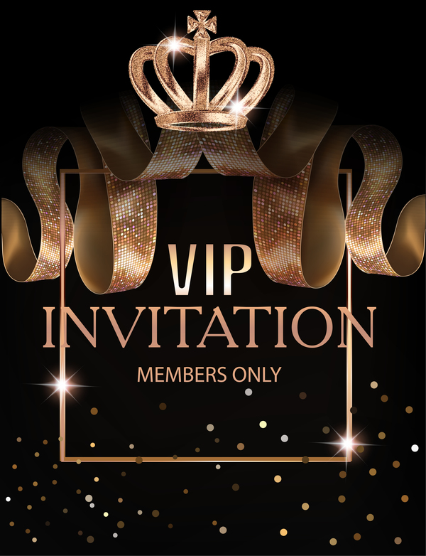 vip silk ribbons luxury invitation black 