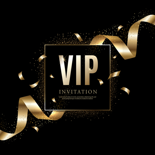 vip luxury invitation golden card black 