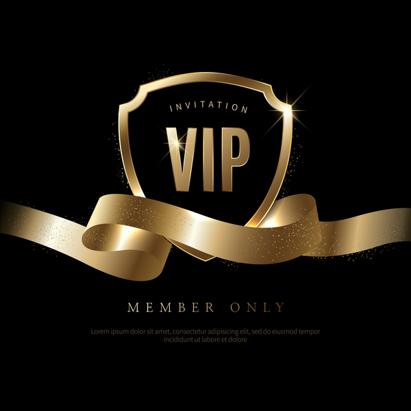 vip luxury invitation golden card black 