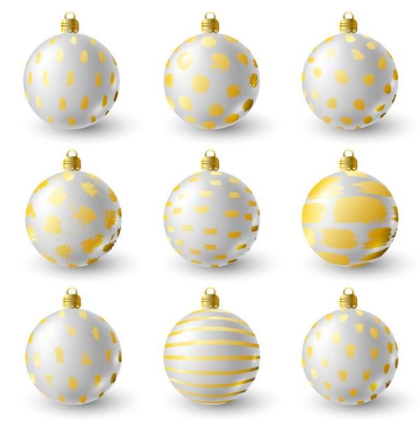 white luxury golden decor christmas balls 