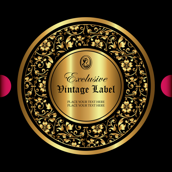 ornamental luxury label gold 
