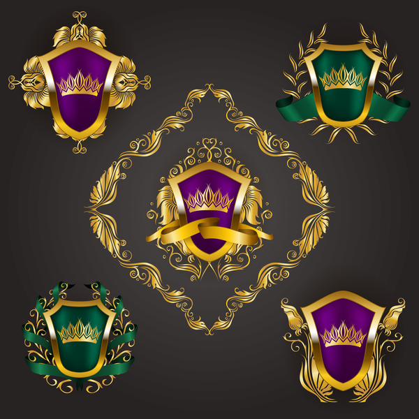 shield luxury label heraldic 