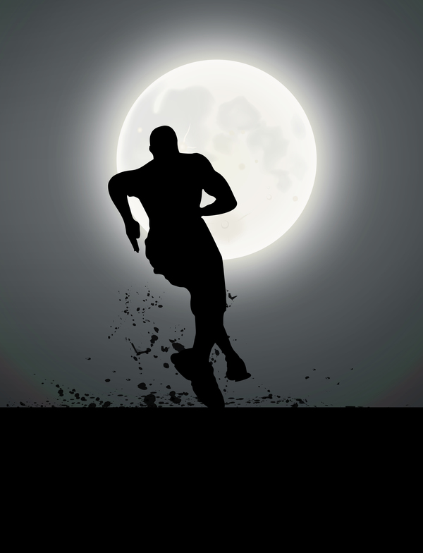 silhouette running man 