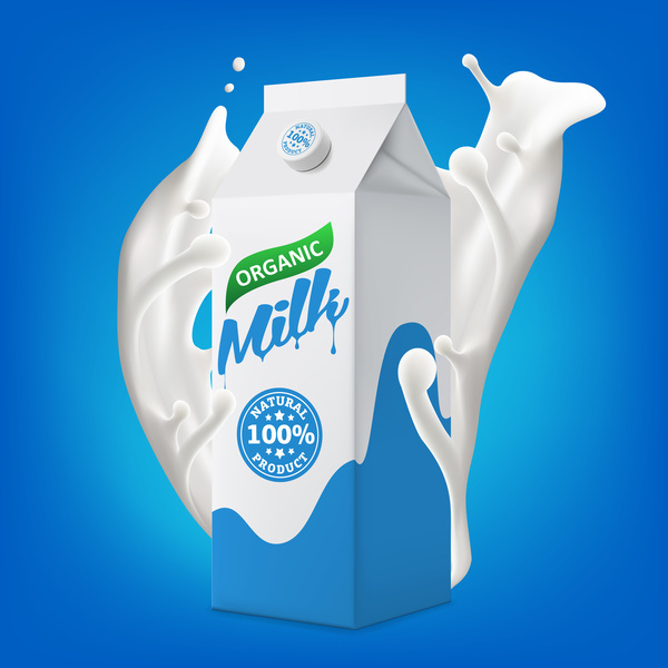 splashing packaging milk carton  