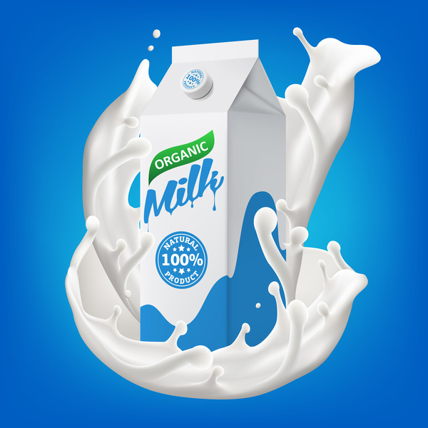 splashing packaging milk carton 
