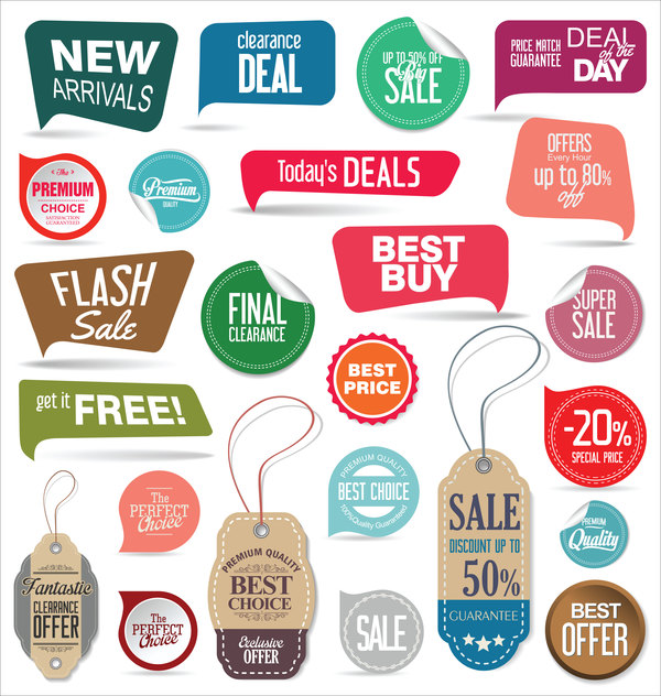 tags sticher modern colorful badges 