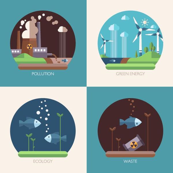 modern flat ecological banners 