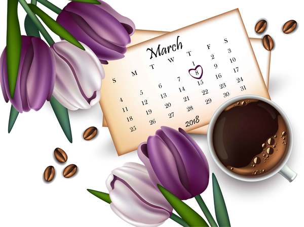 mother flower day coffee calendar 