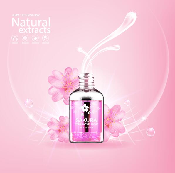 sakura poster natural extracts cosmetic advertising 