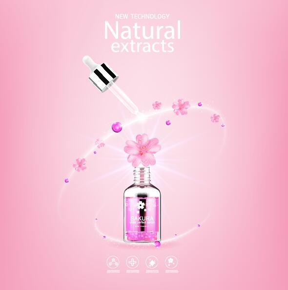 sakura poster natural extracts cosmetic advertising 