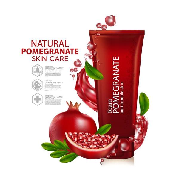 poster pomegranate natural cosmetic advertising 