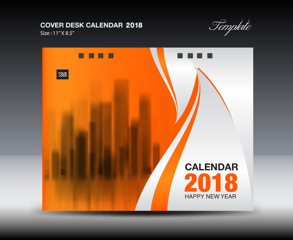 orange desk cover calendar 2018 