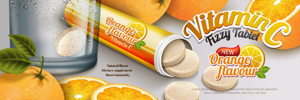 vitaminc tablet poster orange flzzy advertising 