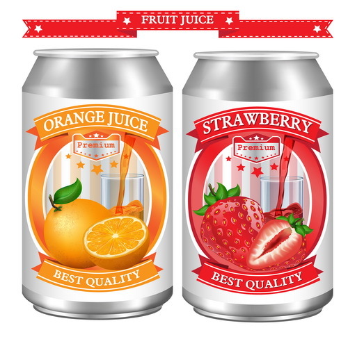 strawberry orange labels juice 
