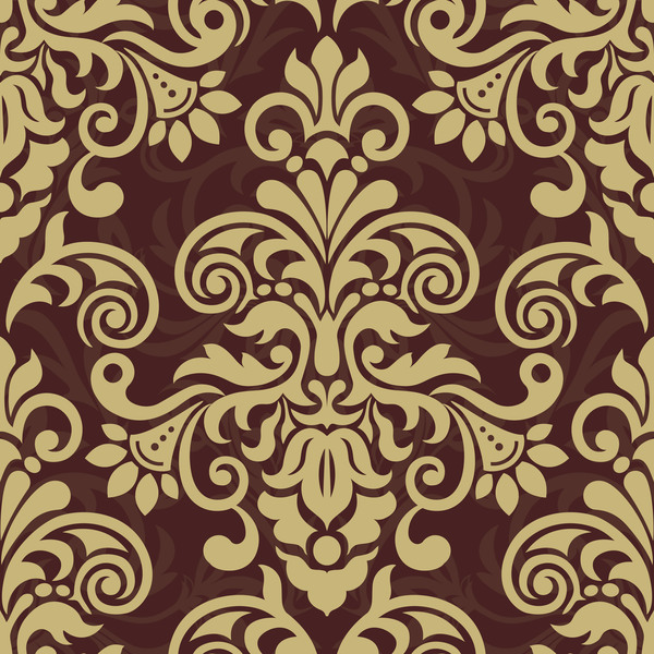 seamless pattern ornament ornage damask 