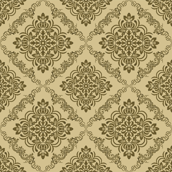 seamless pattern ornament ornage damask 