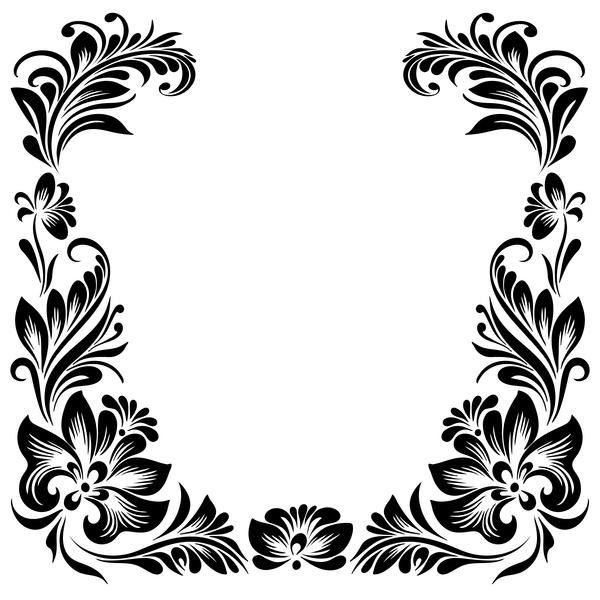 Retro font ornament frame floral 