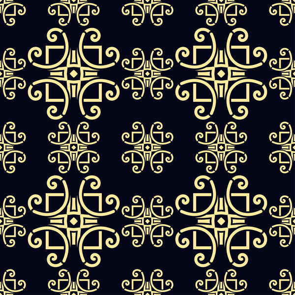 vintage seamless pattern ornament golden 