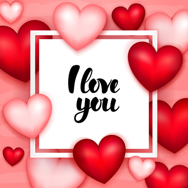 valentine paper heart frame day card 