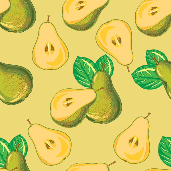 seamless pear pattern green 
