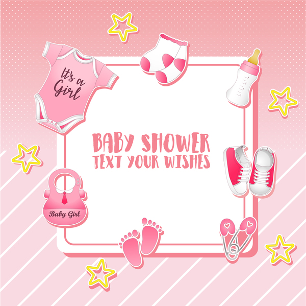shower pink cards baby 