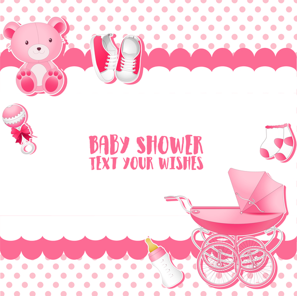 shower pink cards baby 