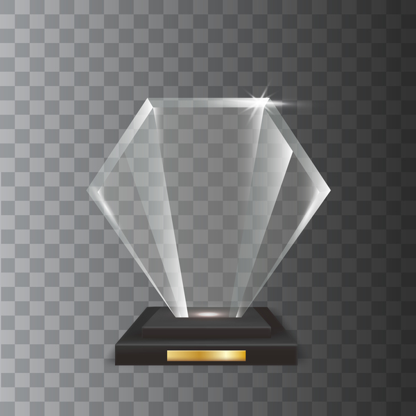 trophy polygon glass award acrylic 