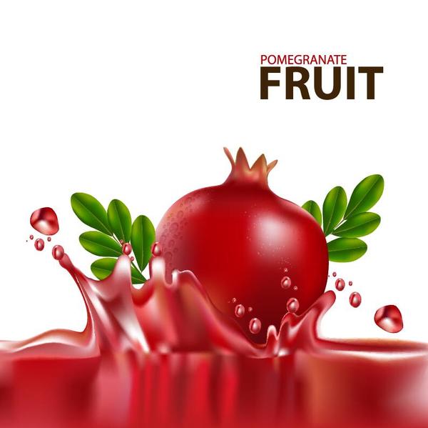 splashes pomegranate juick fruit 