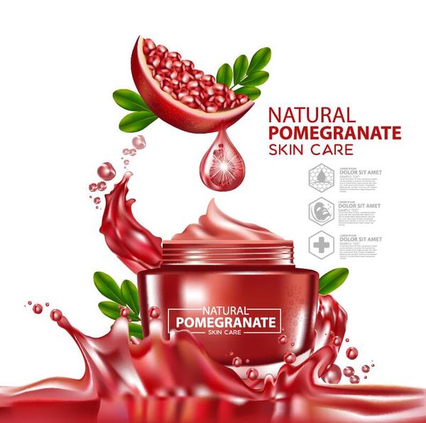 skin poster pomegranate cosmetic care advertising 