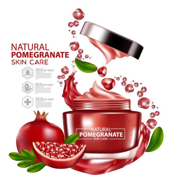 skin poster pomegranate cosmetic care advertising 