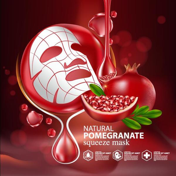 squeeze poster pomegranate mask advertising 