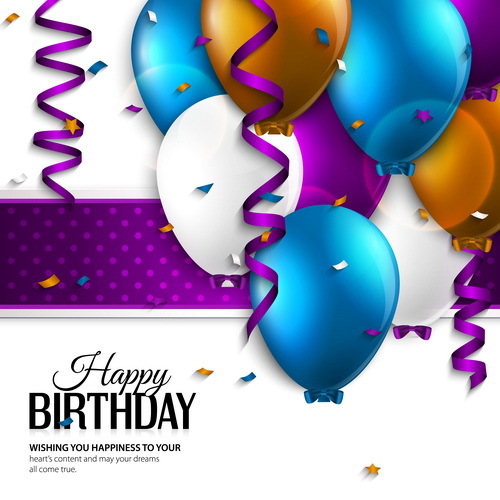 ribbon purple birthday balloon 