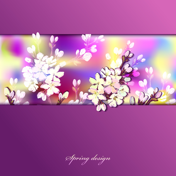 spring purple flower card 