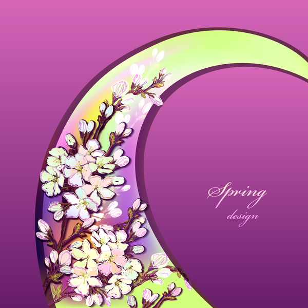 spring purple flower card 