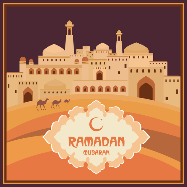 ramadan greeting card brown 