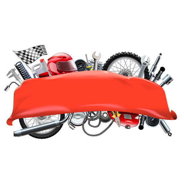Spares red motorcycle banner 