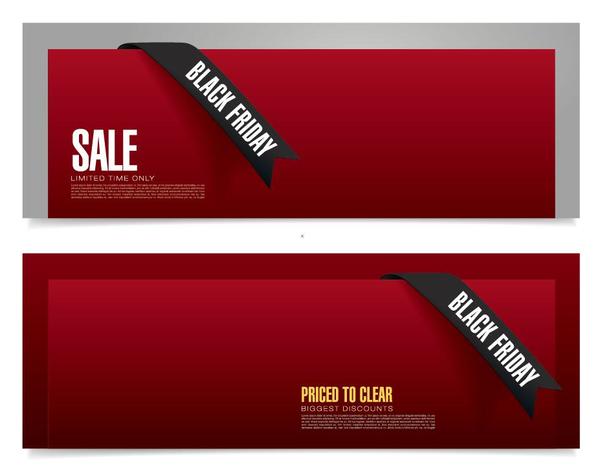 sale red firday black banners 