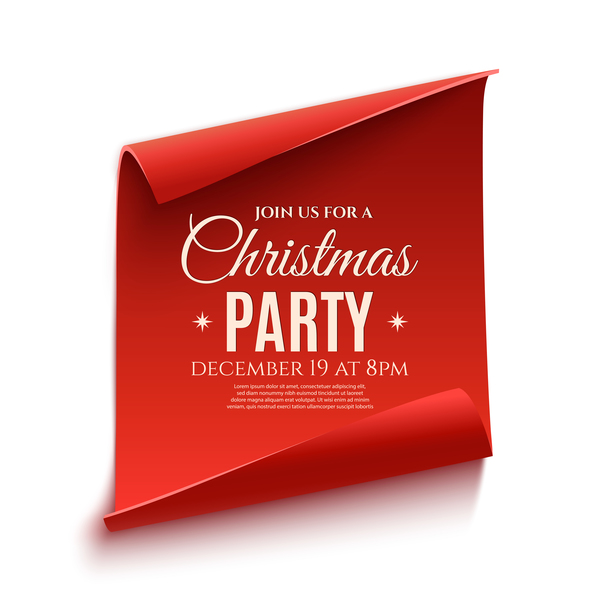 red poster party paper christmas banner 